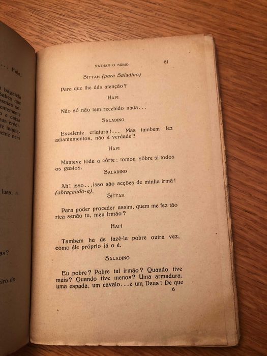 NATHAN o SÁBIO    Gotthold Ephraim Lessing   edição de 1915