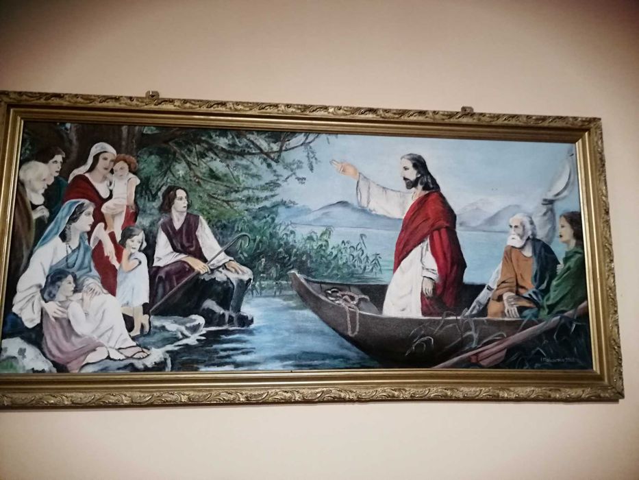 Obraz olejny Jezus nauczjacy z lodzi