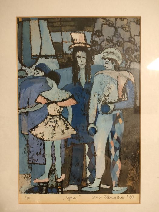 Obraz Teresy Żebrowskiej "Cyrk" jedyny egzemplarz, sygnatura