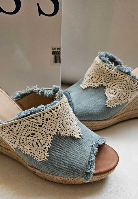GUESS koturny espadryle jeans roz 41