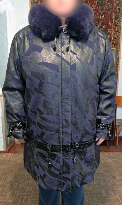 Куртка батал, 54 розмір, натуральне хутро, як нова