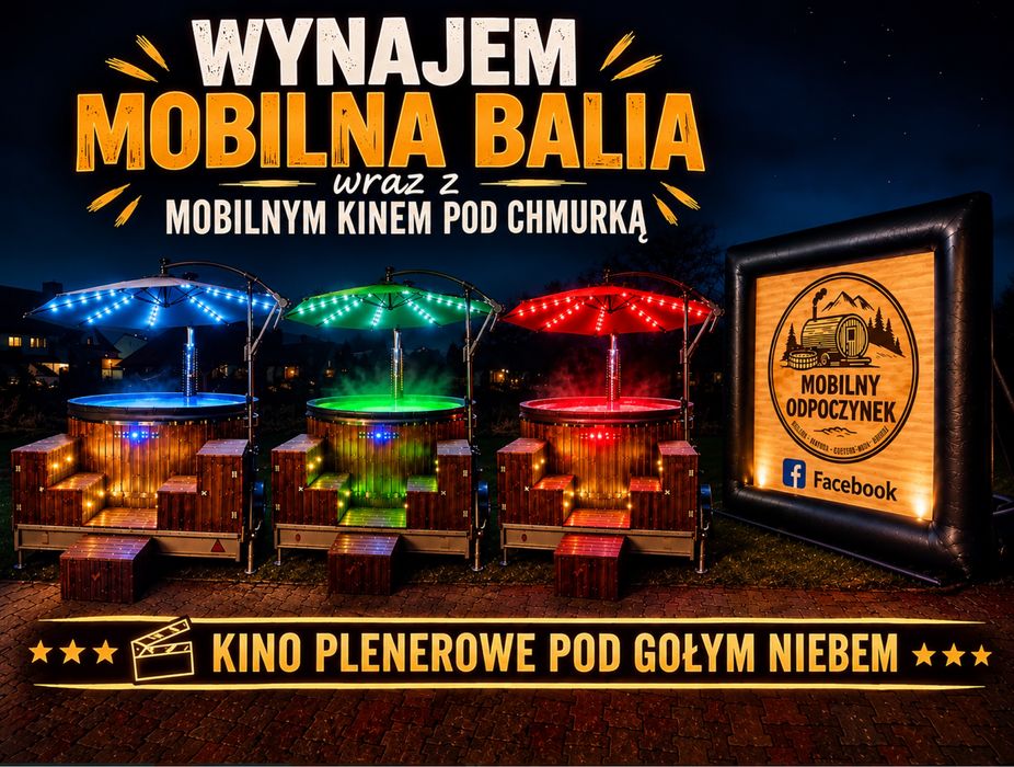 WYNAJEM MOBILNE BALIE JACUZZI -w ofercie firmy różne balie do wyboru