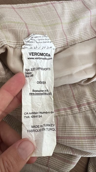 Szorty krótkie spodenki Vero Moda krata old money 38 M