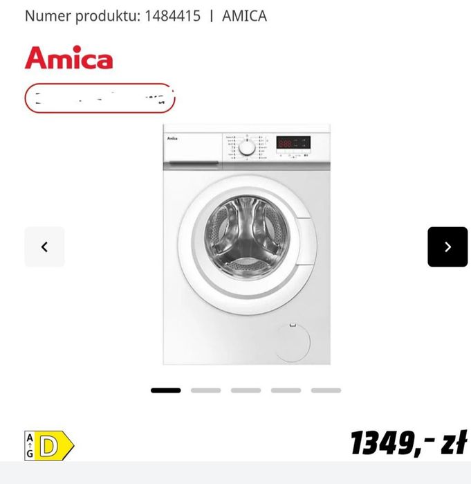 Nowa pralka Amica.
