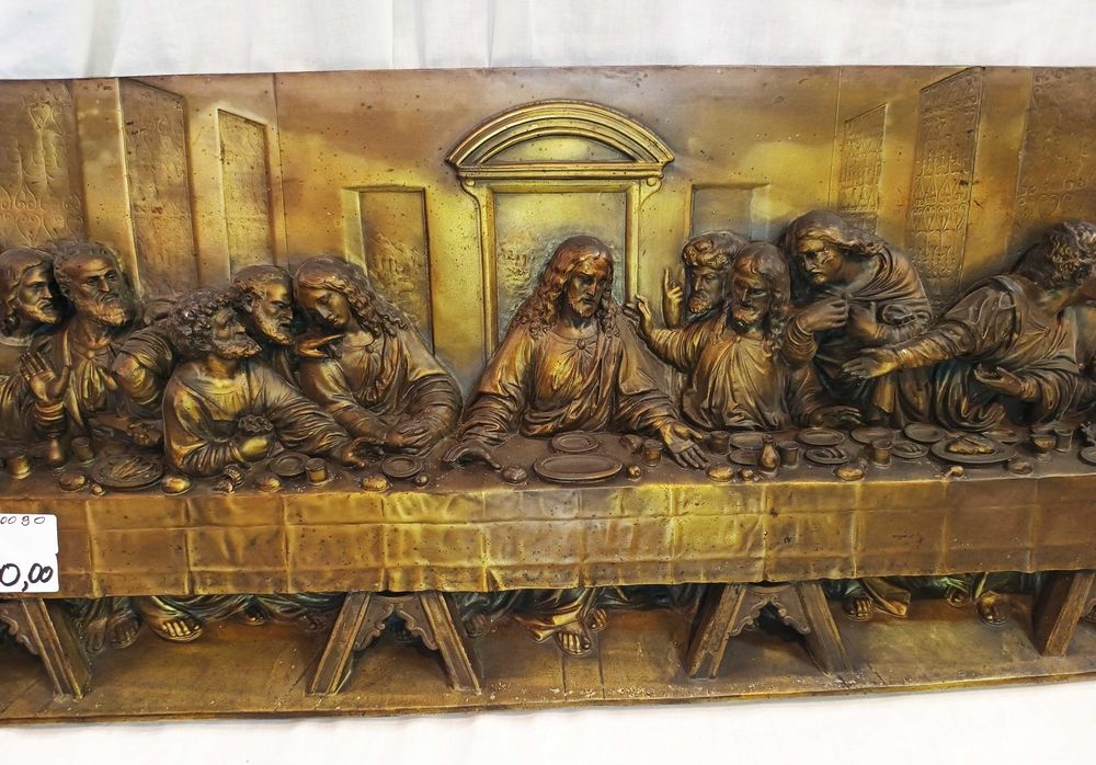 Placa Escultura Última Ceia Bronze
