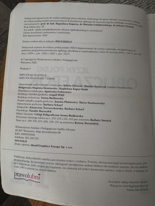 Podręcznik jezyk polski Oblicza Epok 1.2 nowa edycja