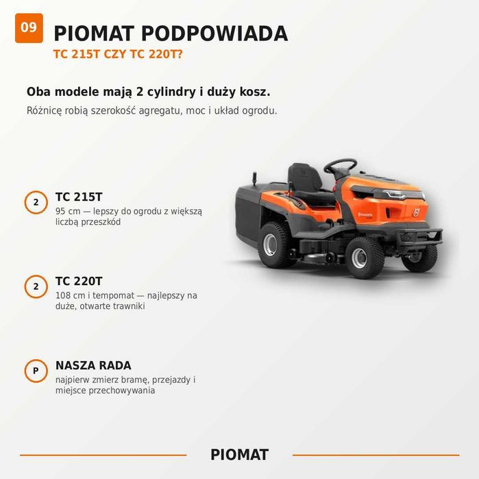 Husqvarna TC 220T 2 cylindry 108 cm tempomat 2 lata gwarancji