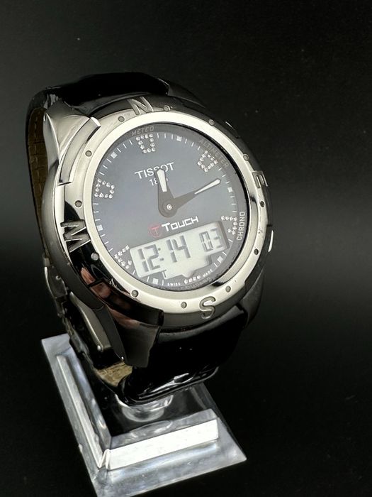 Dsmski zegarek Tissot T-Touch II Lady Polished Titanium Diamonds