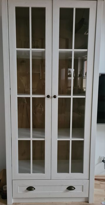 MARKSKEL witryna biała / dziki dąb dwudrzwiowa