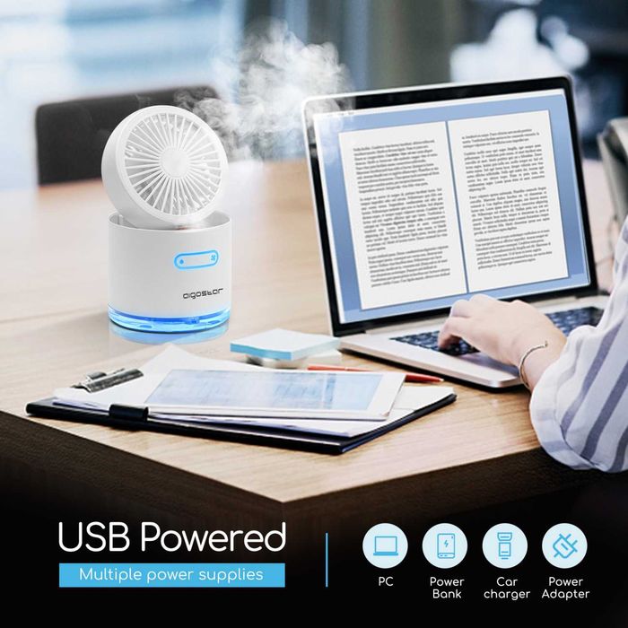 Novo - Ventilador de neblina de secretária 4 em 1 WINDGIFT