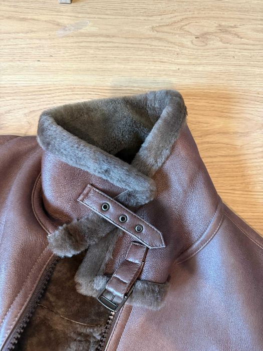 Nowa kurtka pilotka z brązowej skóry naturalnej XL męska PL