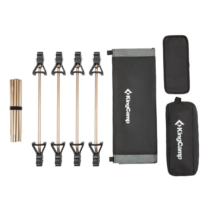 Składany leżak kempingowy king camp ultralight - czarny