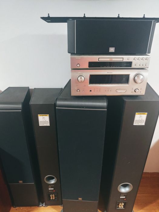 kino domowe JBL + amplituner Denon