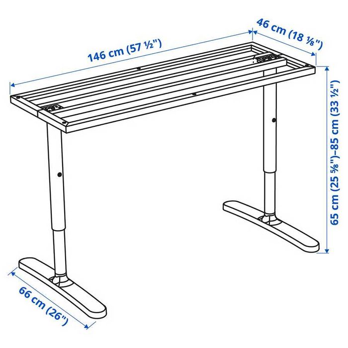 Secretária 160x80cm - Altura regulável 65–85 cm c/ marcas no tampo - Secretária IKEA BEKANT - Tenho 4 unidades