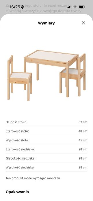Stolik i krzesła IKEA