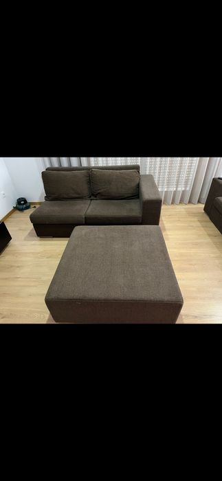 Conjunto sofas castanho