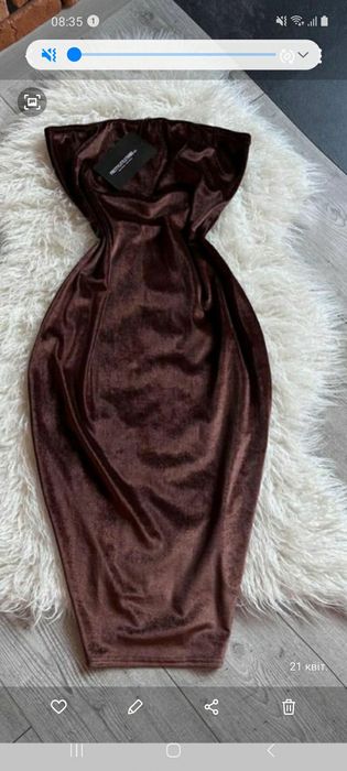 Вечірня вільюрові сукня