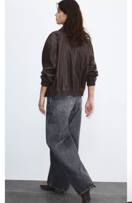 Шкіряна куртка бомбер  Pull&bear