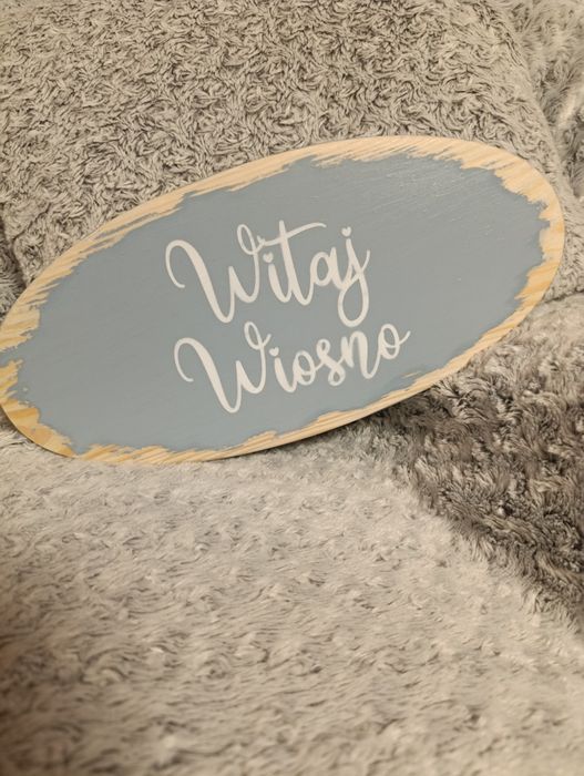 Ozdobne wiosenne tabliczki - rekwizyt foto