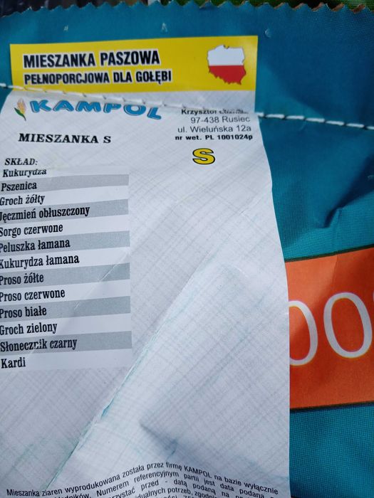 Karma dla gołebi Standardowa 25kg S