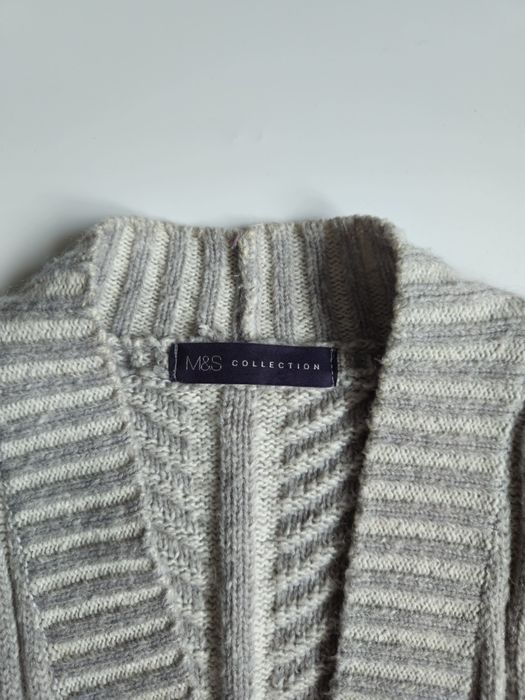 Kardigan narzutka z dodatkiem wełny i moheru Marks & Spencer XL / 42