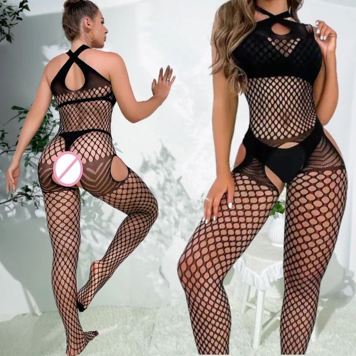 Bodystocking siateczkowe BODY otwarty krok seksowne erotyczne 24h