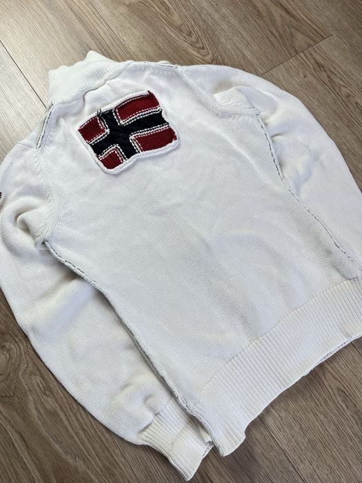 Napapjiri Big logo Damski M Sweter rozpinany z dzianiny Knitted Zip