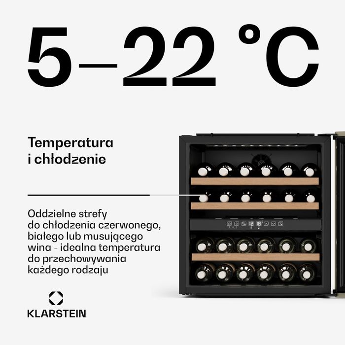 Nowa Winiarka Chłodziarka Lodówka na Wino Retro Klarstein Victoria 36