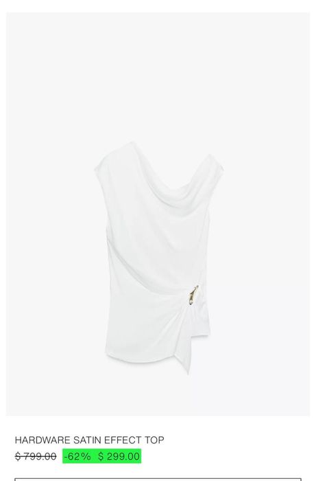 Розкішний сатиновий салатовий асиметричний топ zara
