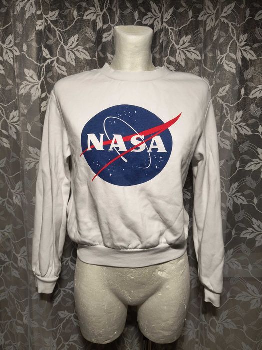Biała bluza NASA młodzieżowa Divided H&M Basic casual streatwear SWAG