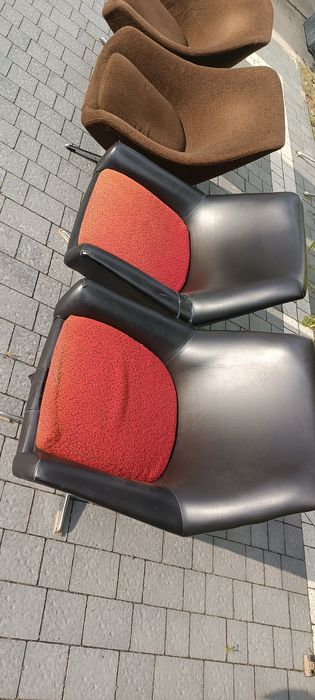 Fotele Obrotowe PRL Bauhaus DDR  PRL Obrotowe Muszelka 4 sztuki