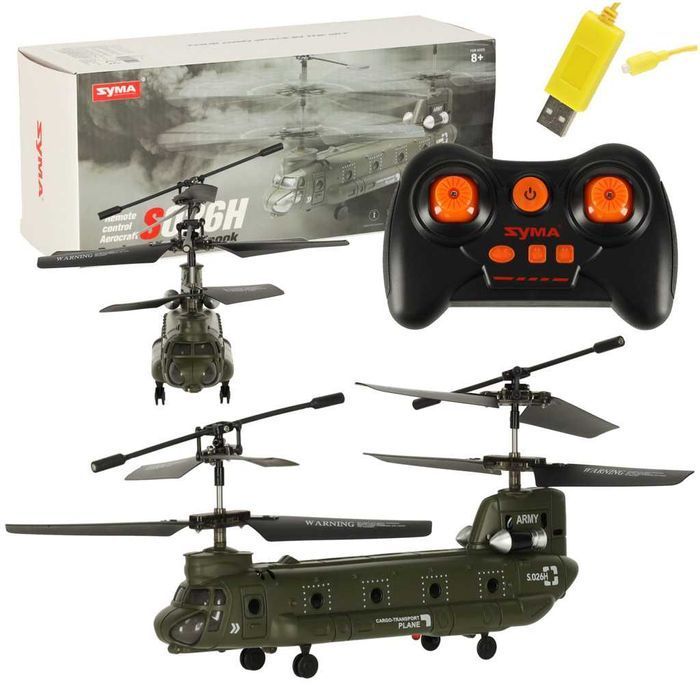 Dron RC SYMA S026H-1 Zdalnie Sterowany HELIKOPTER Wojskowy na PILOTA