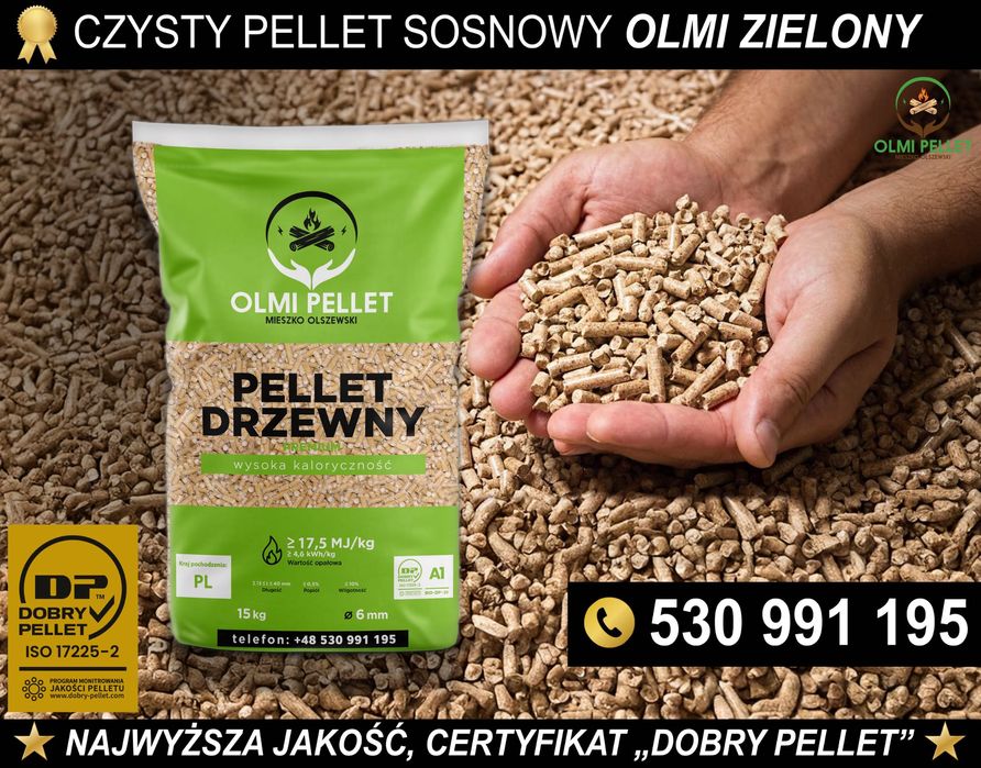 Pellet PRODUCENT "OLMI ZIELONY" Certyfikat "Dobry Pellet" - Pelet 6mm
