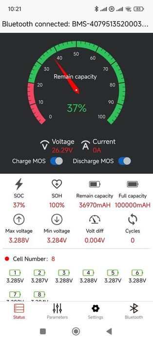 Батарея LiFePo4, Блю туз и Bms,   24v, 2,6 kw