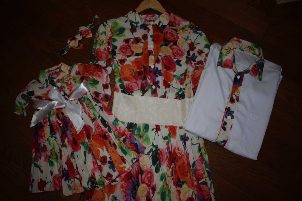 Яскравий фемілі лук, Family look (тато, мама, донька)