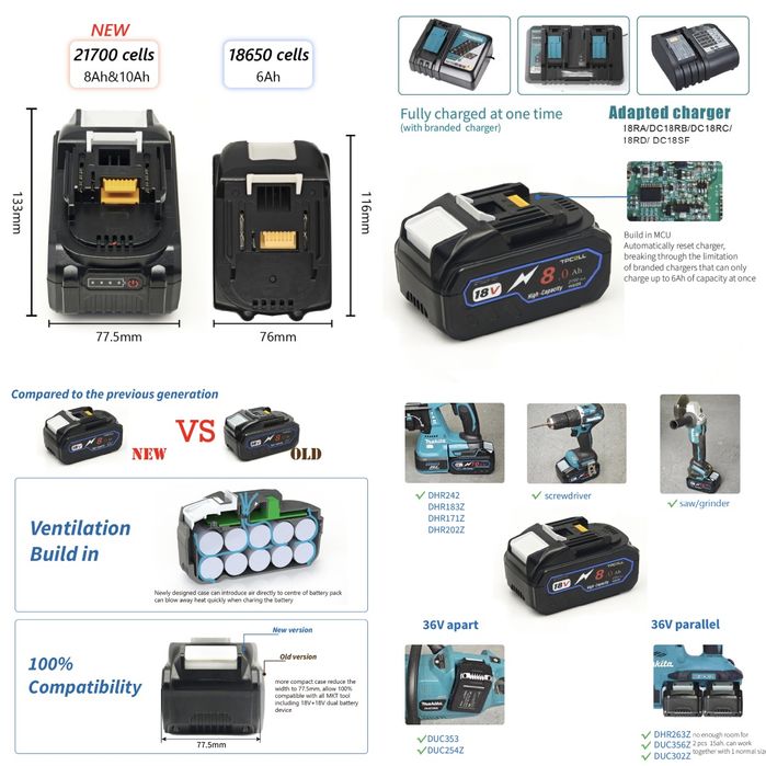 Makita 21700 батарея аккумуляторная Tpcell