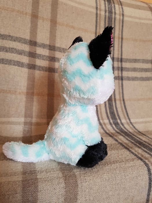 Ty beanie boos голубая лиса c ресничками и блестками ATLAS 15 см