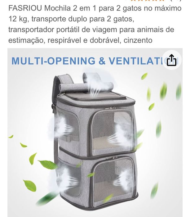 Mochila transportadora para animais