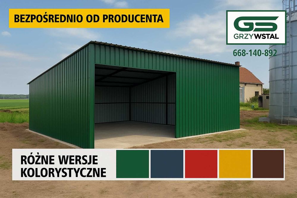 Garaż Jednospadowy |Blaszak ocynkowany|Hala|Wiata|Magazyn  – GRZYWSTAL