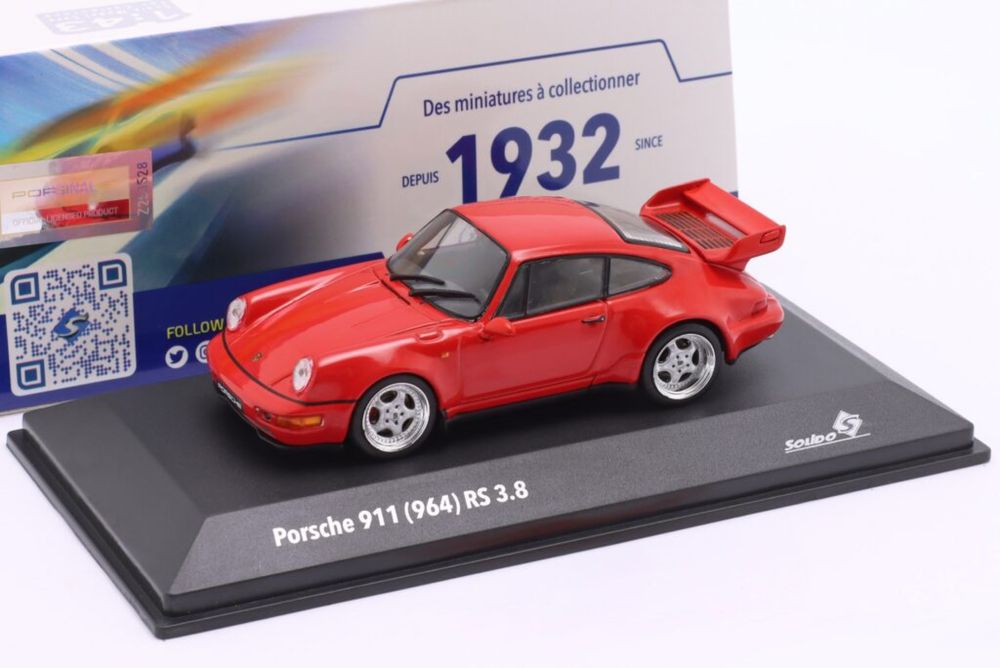 Solido PORSCHE 911 (964) RS 3.8 1994 Guards red 1/43