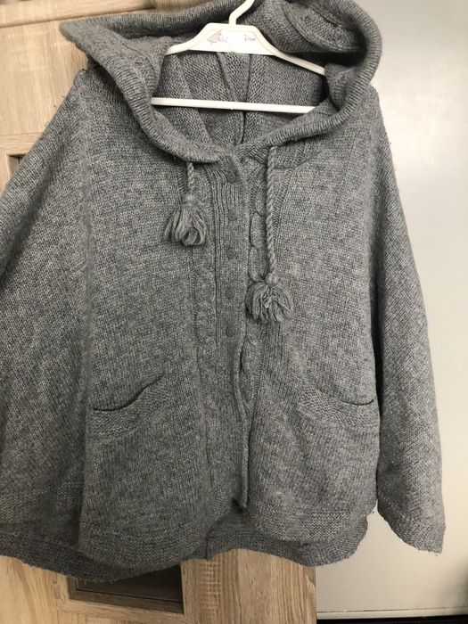 Ponczo pareo narzutka Zara xs s m szara