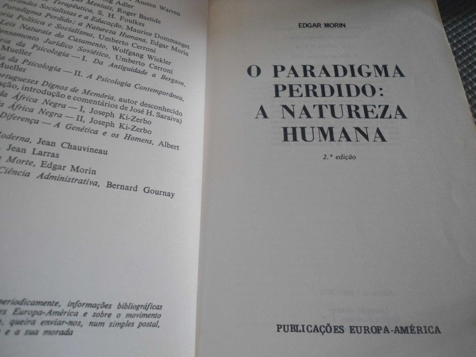 O Paradigma Perdido: A Natureza Humana por Edgar Morin