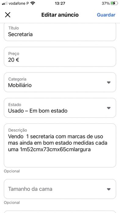 Secretaria  em bom estado