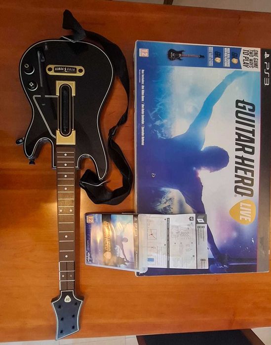 Guitarra guitar hero com dongle + jogo e caixa com manual