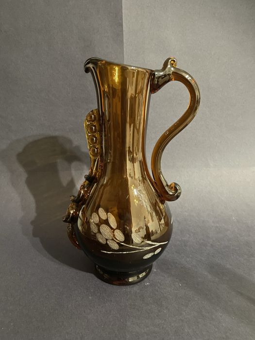 Dzbanek wazon Tarnów Huta Fistek Glass PRL