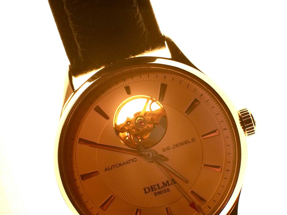 Relógio automático DELMA 25 jewels Swiss made open heart