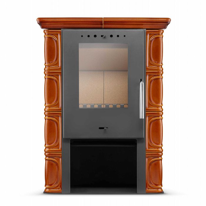 Piec kominek kaflowy koza ELDUR wkład kominkowy miodowy ECODESIGN 11kW