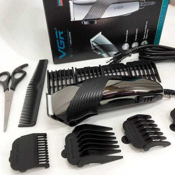 Професійна машинка VGR V-121 для стрижки волосся (8 насадок)