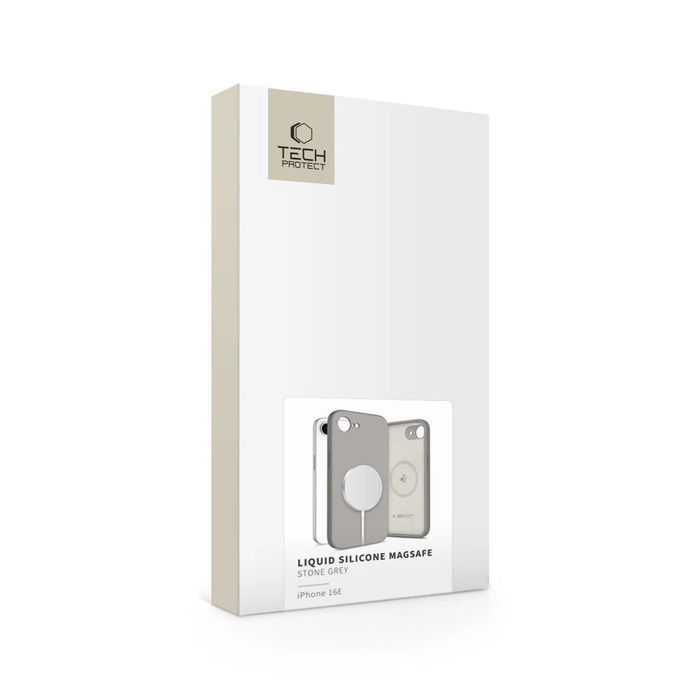 Etui Tech-Protect Liquid Silicone MagSafe na iPhone 16e - szare