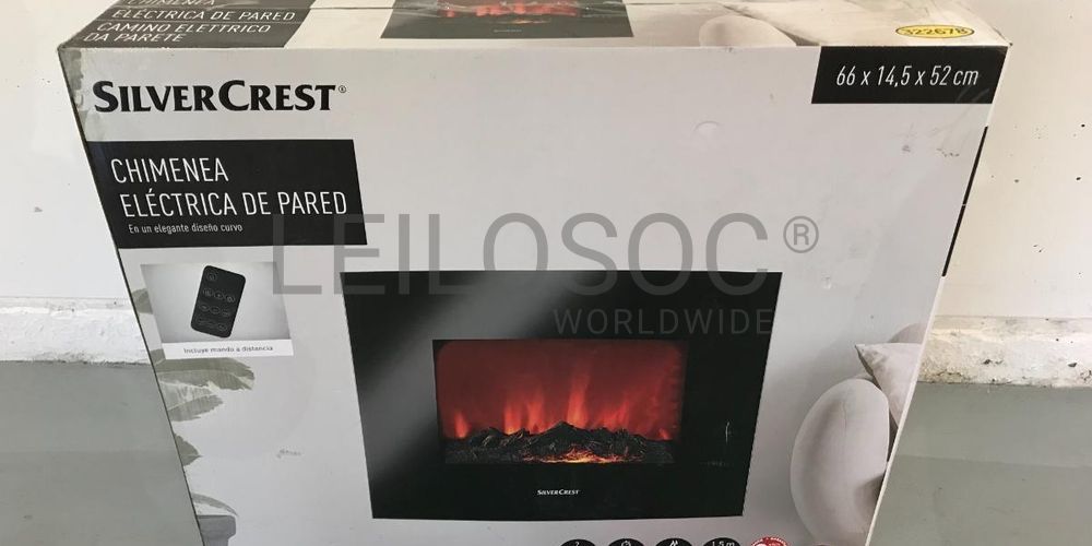 Lareira de parede elétrica